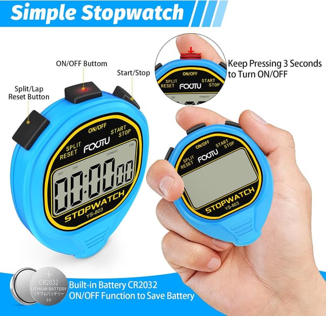 Detalle de FCXJTU digitale wasserdichte Stoppuhr (IPX7) für Schwimmtraining – geräuschlos, großes Display