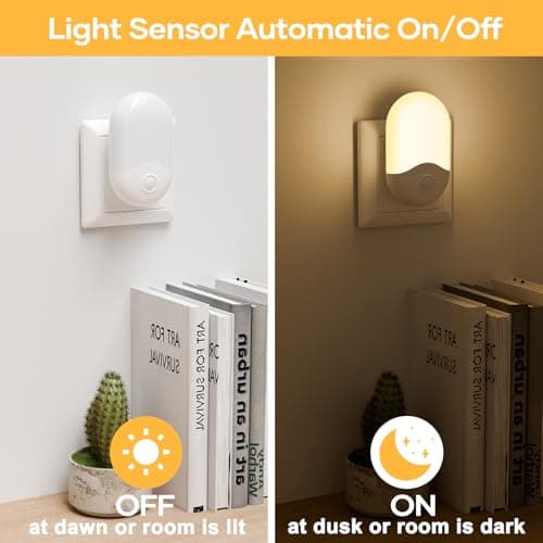 Detalle 2 de Detake luz nocturna infantil con sensor crepuscular AUTO ON/OFF, 0.5W y blanco cálido (pack de 2)