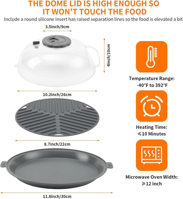 Thumbnail 5 de Microwave Splatter Cover Lid 10.2 Inch