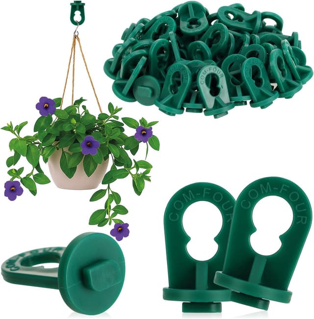 Detalle 2 de COM-FOUR 50 clips de serre verts avec œillets pour rainures 6 à 10 mm