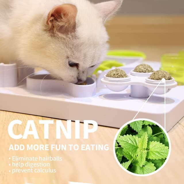 Thumbnail 6 de All For Paws Interactive Cat Puzzle Feeder – mental stimulation maze treat dispenser with modules and catnip balls