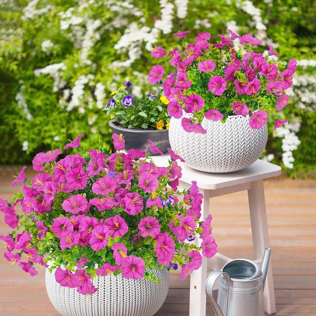 Thumbnail 6 de TINA Kunstblumen wie echt, 9 Bündel – wetterfeste Balkonpflanzen für Innen & Außen