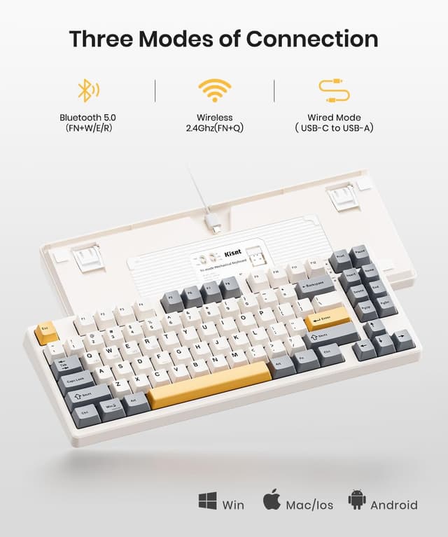 Detalle de Kisnt KN85 4000 mAh compact 75% keyboard ⌨