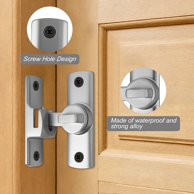 Detalle 1 de Sliding door latch, 2 pack black alloy