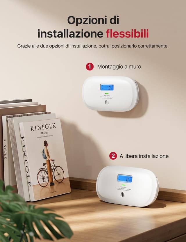 Detalle 2 de X-Sense XC0C-iR rilevatore di monossido di carbonio Wi‑Fi con display LCD e batteria sostituibile