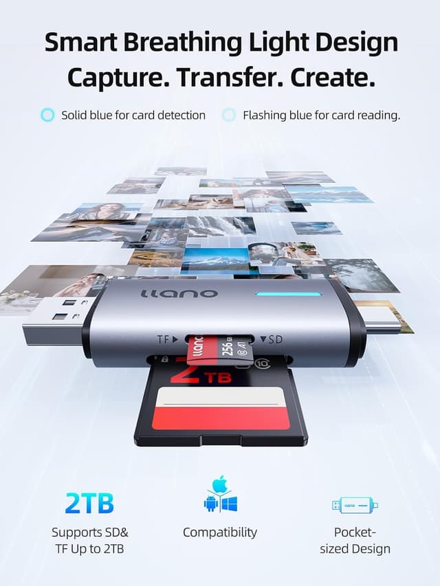 Thumbnail 1 de llano USB C SD Card Reader Dual Slots