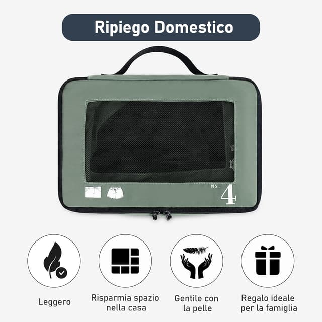 Thumbnail 6 de ECOHUB Organizer Valigie 7 Pezzi Set Packing Cubes in PET ecologico – Verde