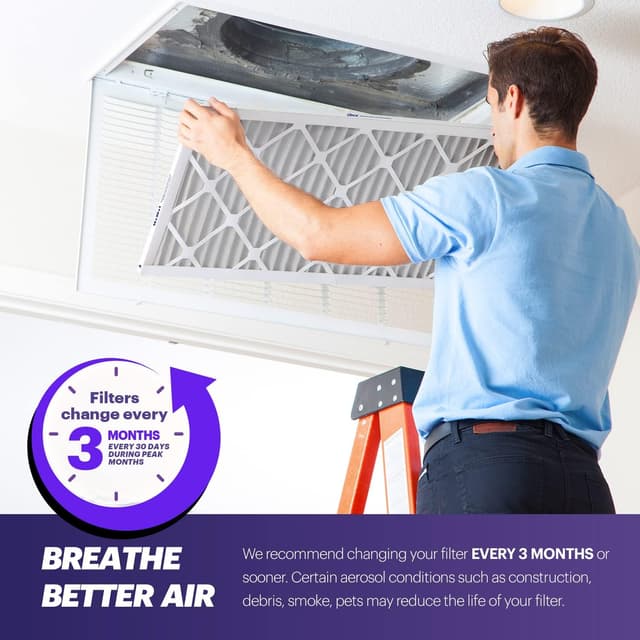 Thumbnail 6 de BNX TruFilter 20x25x1 MERV 8 Air Filter (6-Pack) – Electrostatic Pleated HVAC AC Furnace Filters, Made in USA