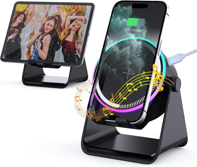 Detalle de CoolBuBu Bluetooth Speaker Portable with Wireless Charger Stand