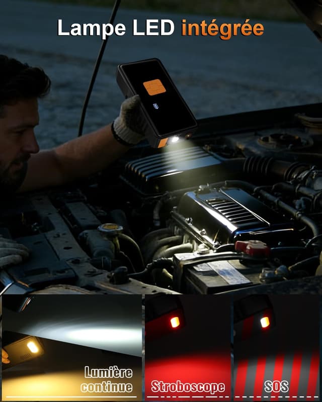 Detalle de Booster batterie 6000A 12V avec compresseur 150 PSI