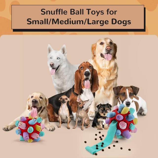 Detalle 2 de Larimuer Schnüffelball für Hunde (Schnüffelteppich/Schnüffelspielzeug) in Rosa & Macaron