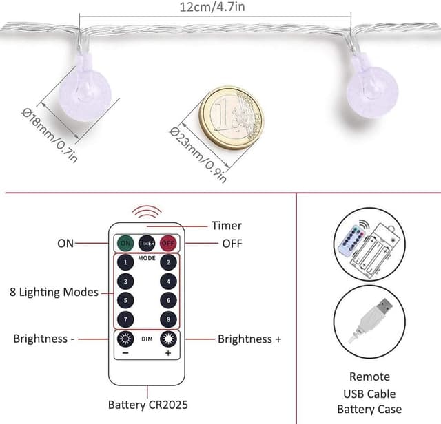 Thumbnail 6 de Zorela Globe fairy lights 15m 100 LED