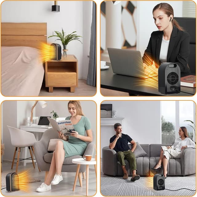 Thumbnail 6 de FGHB Mini Heizlüfter klein 1200/800 W mit PTC-Keramik & Sicherheitsabschaltung