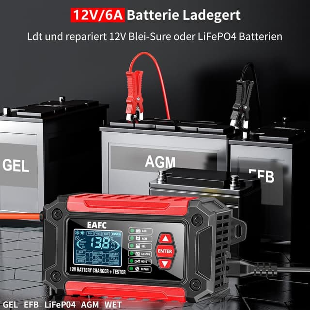 Thumbnail 3 de 6A Autobatterie Ladegerät mit Batterietester