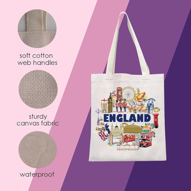 Detalle de England Tote Bag United Kingdom Gift (England Tote) – durable polyester travel bag