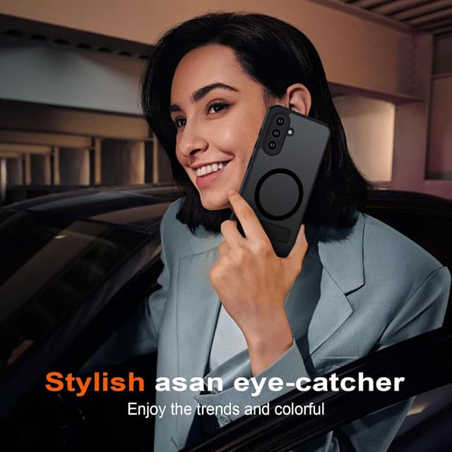 Thumbnail 6 de TUUTPU Hülle für Samsung Galaxy S25 FE mit MagSafe & klappbarem Stand, transluzent-matter Rückenlehne und stoßfester Militärschutz