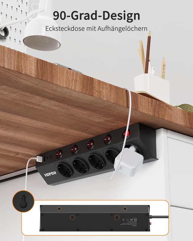 Thumbnail 4 de 5‑Fach Steckdosenleiste Einzeln Schaltbar 1700 J