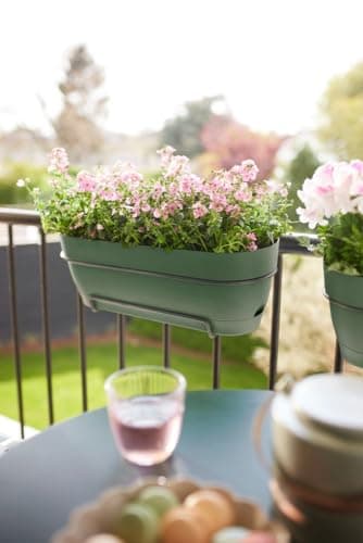 Thumbnail 8 de Elho Vibia Campana Trough 50 jardinera balcón Ø 49 cm verde pistache