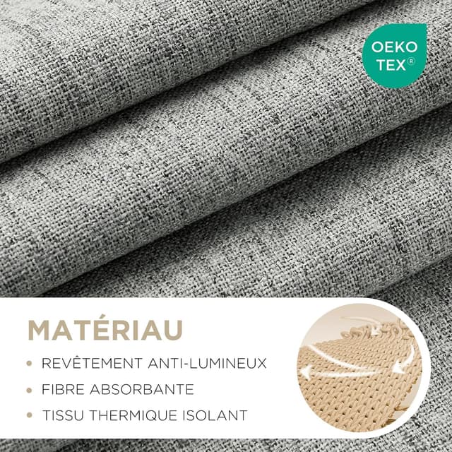 Detalle 2 de Joydeco rideau occultant 132x158 cm 2 pièces