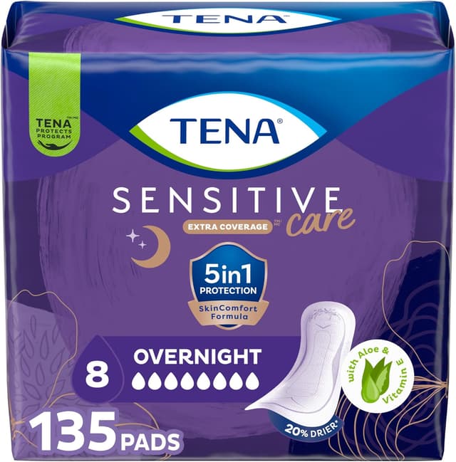 Imagen de TENA Sensitive Care Overnight Pads 135 count 🩲 en OfertitasTOP