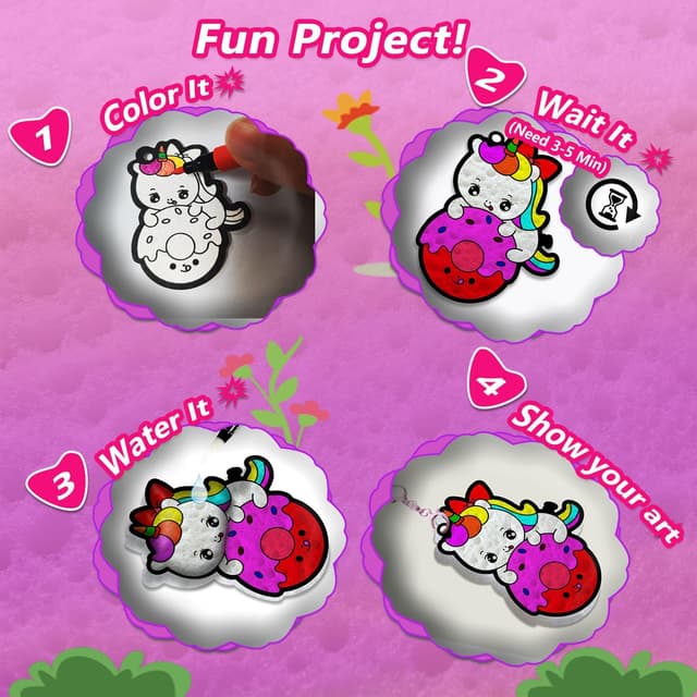 Detalle de JRD&BS WINL WINL 3D Art Kit for Kids Aqua Puffing Up Painting Kit (3D water-activated craft set for ages 4–10)