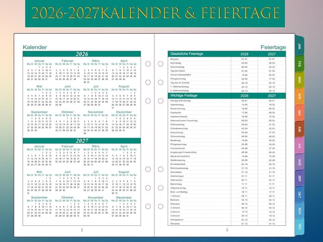 Thumbnail 4 de 2026 Wochenplaner Einlage A5 100g/m² 📒
