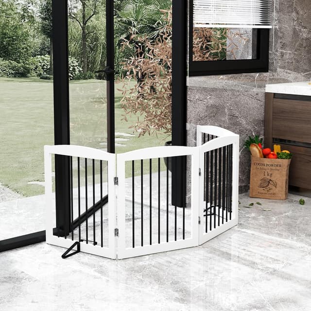 Detalle 2 de HOLTICO Hundegitter 4 Paneelen faltbar