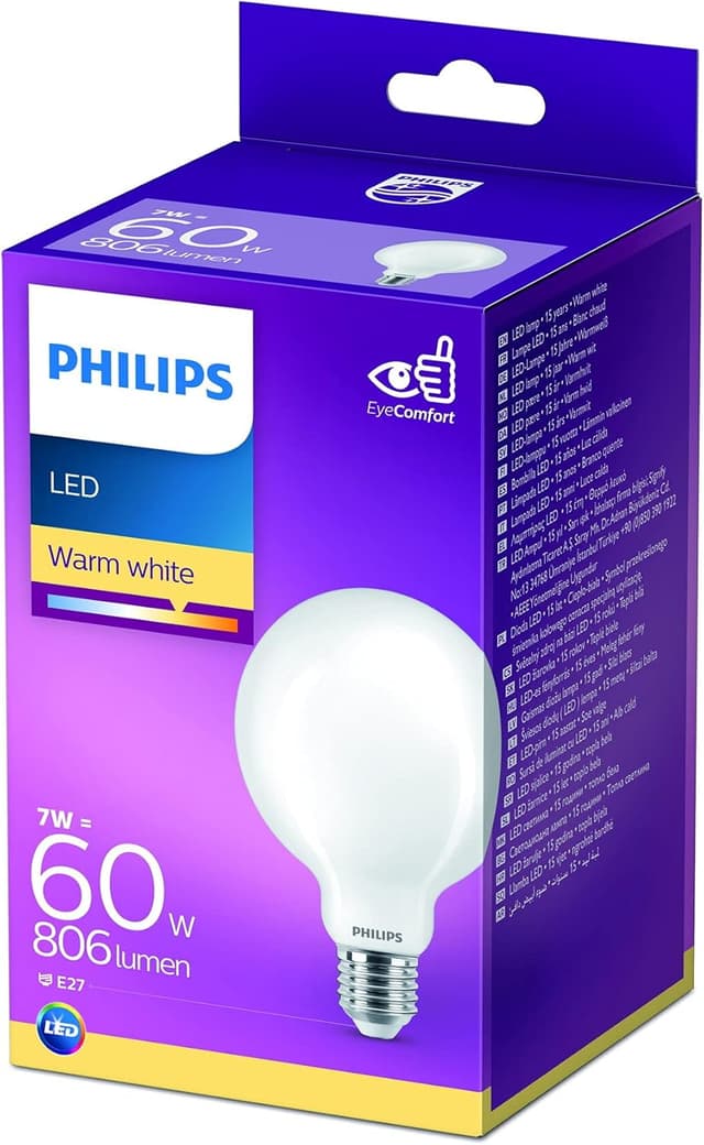 Detalle 2 de Ampoule LED Philips 60W E27 Blanc chaud non dimmable
