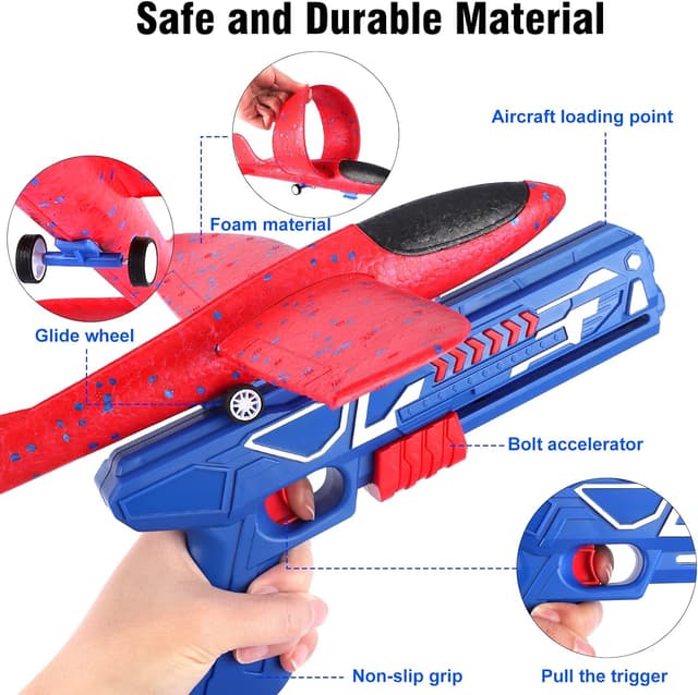 Thumbnail 4 de Airplane Launcher Toy foam glider with catapult