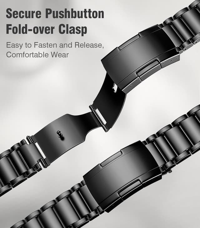 Thumbnail 6 de ZABUDUO Upgraded Titanium Watch Band Replacement for Apple Watch Ultra & 44mm–49mm Models (Black)