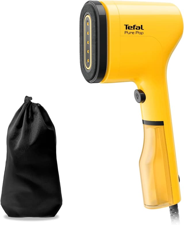 Detalle de Tefal Pure Pop Slim DT2026 handheld clothes steamer (yellow) – ready in 15 seconds, 70ml detachable tank