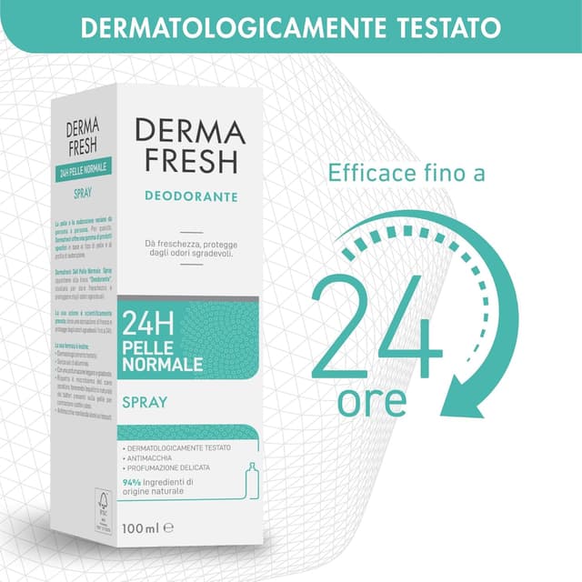 Detalle de Dermafresh Deodorante Spray Efficace 24h per pelle normale, 100 ml