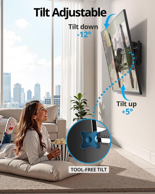 Detalle 2 de 85–100 inch Heavy Duty Tilt TV Wall Mount Bracket (Up to 220 lb) with Ultra-Slim Low-Profile Design