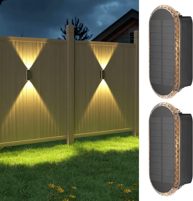 Detalle de ELLASAY Solar-Wandleuchten Außen 2er Pack