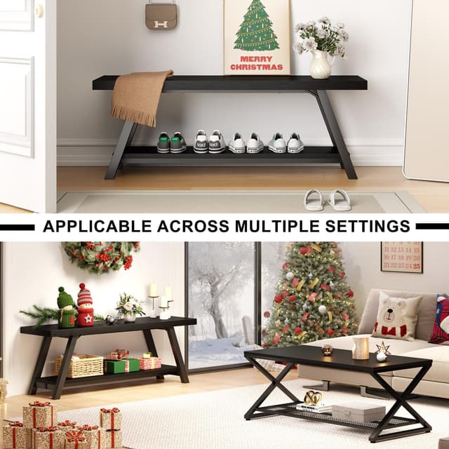 Thumbnail 4 de Schuhaufbewahrungsbank Schwarz 120 cm