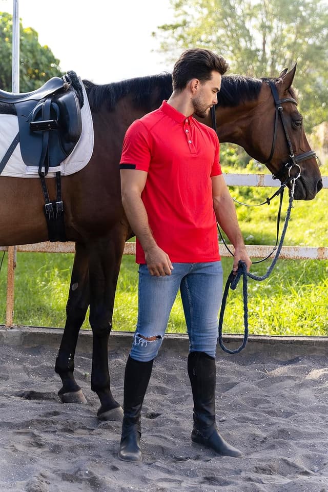 Thumbnail 6 de HUAKANG 3 Pack Mens Polo Shirts 100% Polyester