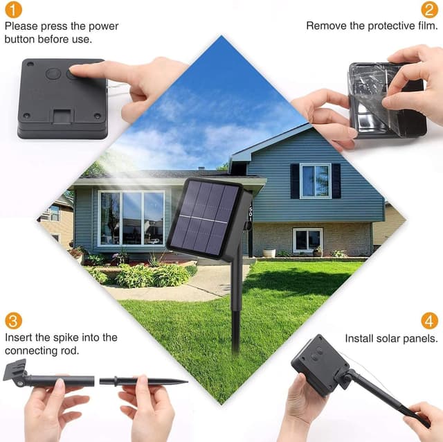 Detalle de Lot de 2 guirlandes lumineuses solaires mafiti : 12 m, 120 LED, 8 modes pour extérieur