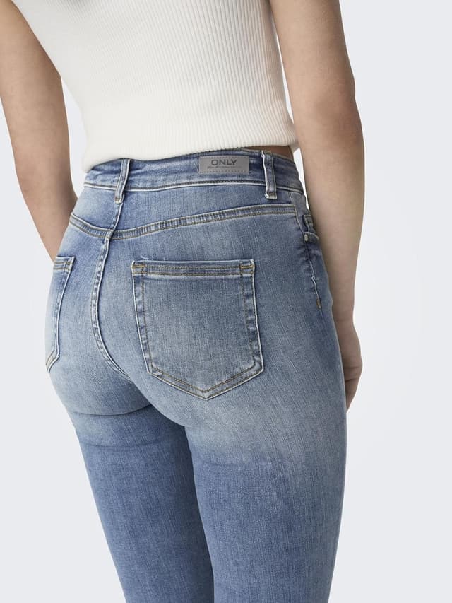 Thumbnail 6 de Jean skinny taille moyenne ONLY ONLBLUSH en coton avec détails détruits