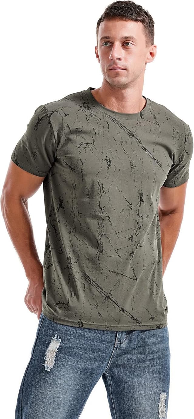 Detalle de RONOMO Herren T-Shirt (95% Baumwolle, 5% Spandex) mit hautfreundlicher Mikroelastik