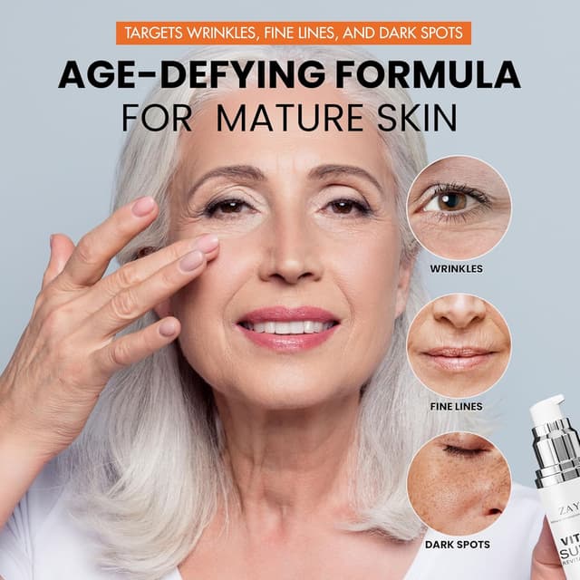 Detalle de Super Vitamin C Face Serum for Mature Skin (1.7 fl. oz.) with Hyaluronic Acid, Vitamin E, Caffeine