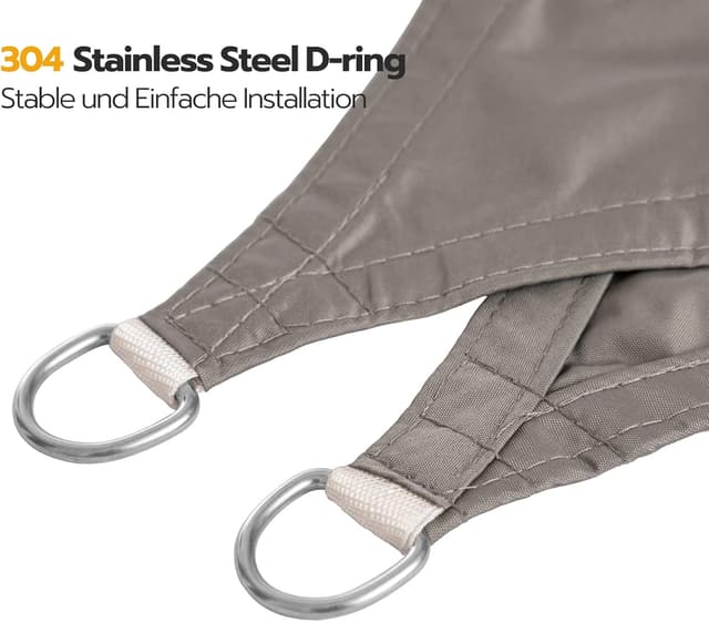 Detalle de LARMNEE PES vela ombreggiante 3x3 m con protezione UV 93% e occhielli metallici