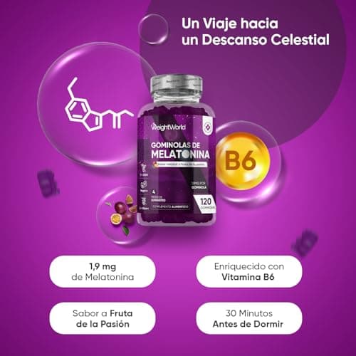 Detalle 2 de WeightWorld Melatonina Gominolas 120 U