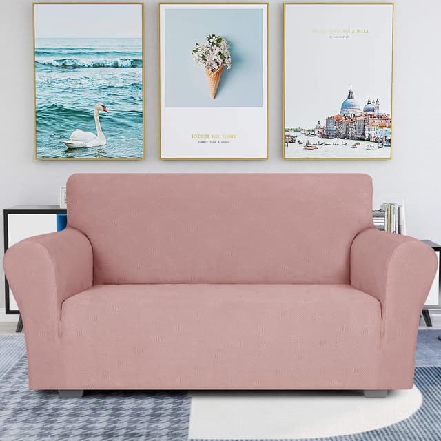 Detalle 2 de Ystyle Copridivano 2 posti con braccioli antigraffio e lavabile, rosa/grigio