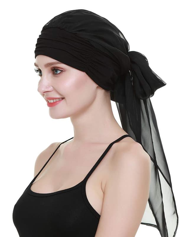Detalle de FocusCare Print Kopf-Tuch Schal für Damen – Chemo-Turban für sensible Kopfhaut