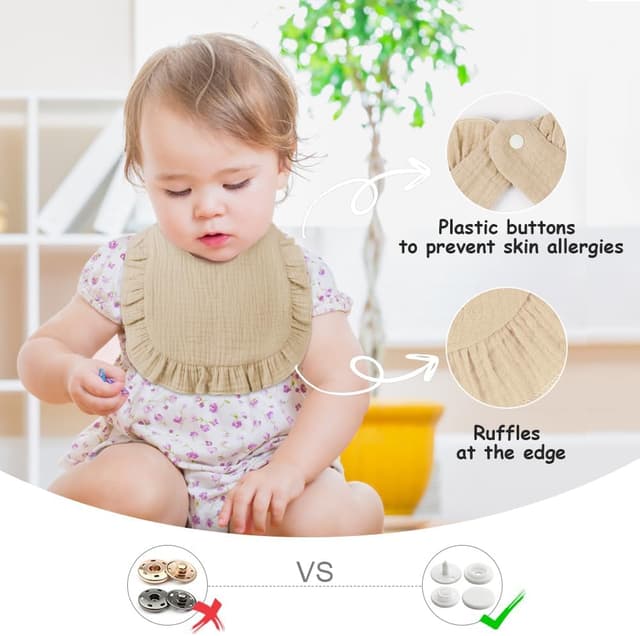 Detalle 1 de Vicloon Baby Lätzchen mit Druckknopf