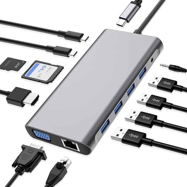 Detalle de SZPACMATE USB C HUB 12-in-1 4K