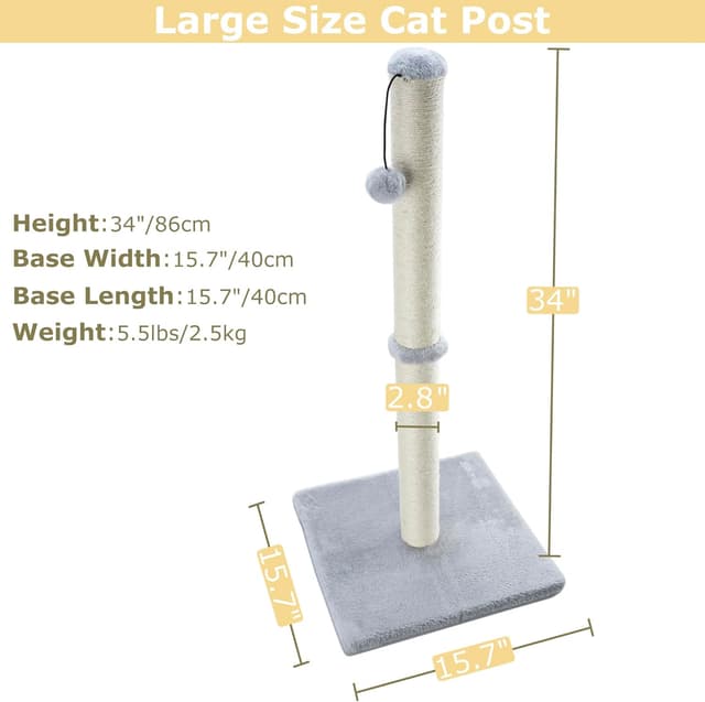 Detalle 2 de Dimaka cat scratching post 86 cm sisal