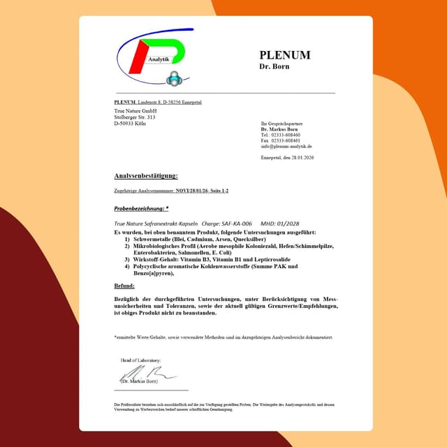 Thumbnail 6 de Safran Kapseln TRUE NATURE® mit Affron® – 150 Kapseln (30 mg/Tag) für psychische Funktion – vegan