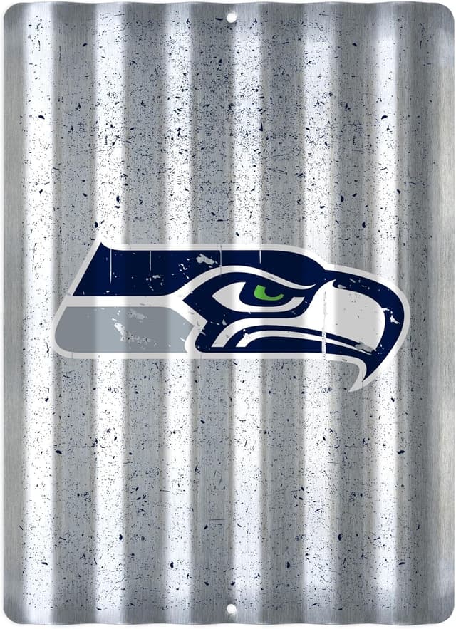 Rico Industries NFL Football 12" x 16" Tin Metal Roof Sign for Sports Fans
