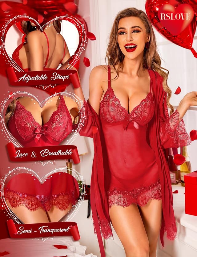 Thumbnail 2 de RSLOVE Lingerie Set Babydoll 3-Piece 🩲